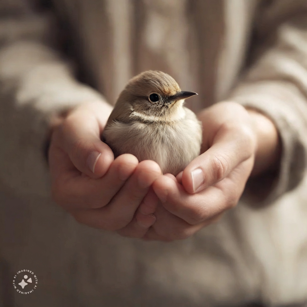 Beautiful-little-bird-hopefull-sunshine-in-the-hands